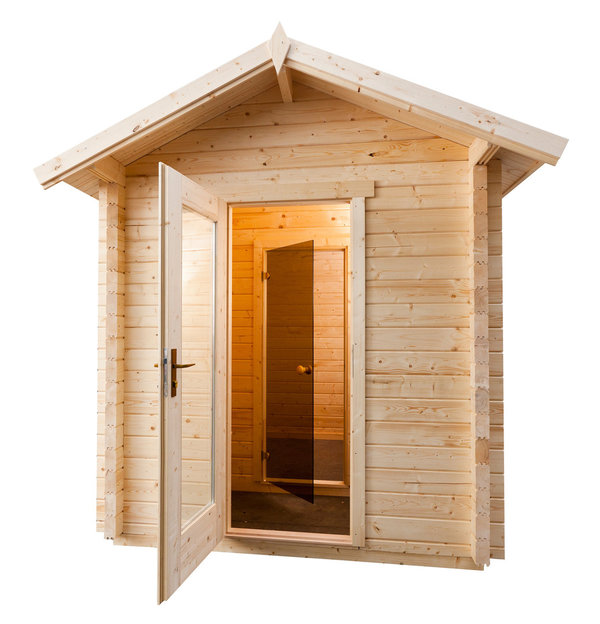 Buiten sauna 2335 met zadeldak